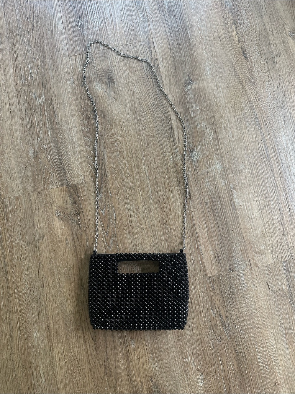 belk Black Beaded Mini Chain Shoulder Bag